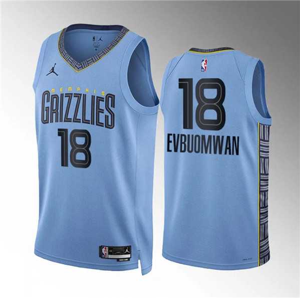 Mens Memphis Grizzlies #18 Tosan Evbuomwan Blue Statement Edition Stitched Jersey Dzhi->memphis grizzlies->NBA Jersey